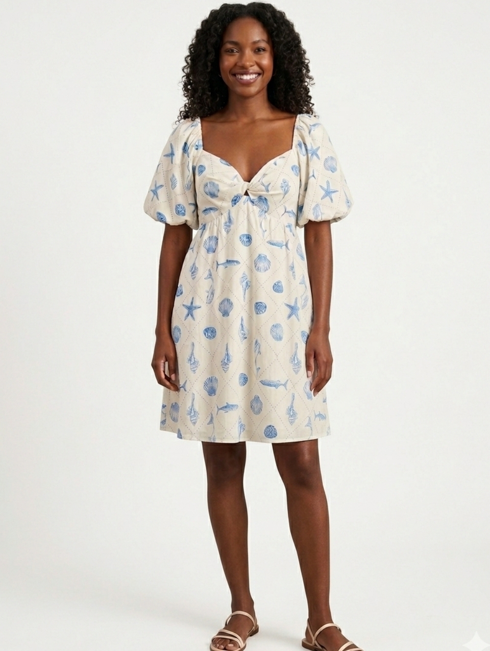 Nautical Dress Coastal Large Resort Cruise Beachy Cottage Cotton Linen New